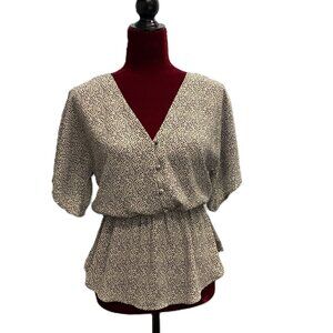 Sienna Sky Women's Black & Cream Spotted Blouse - Size Small